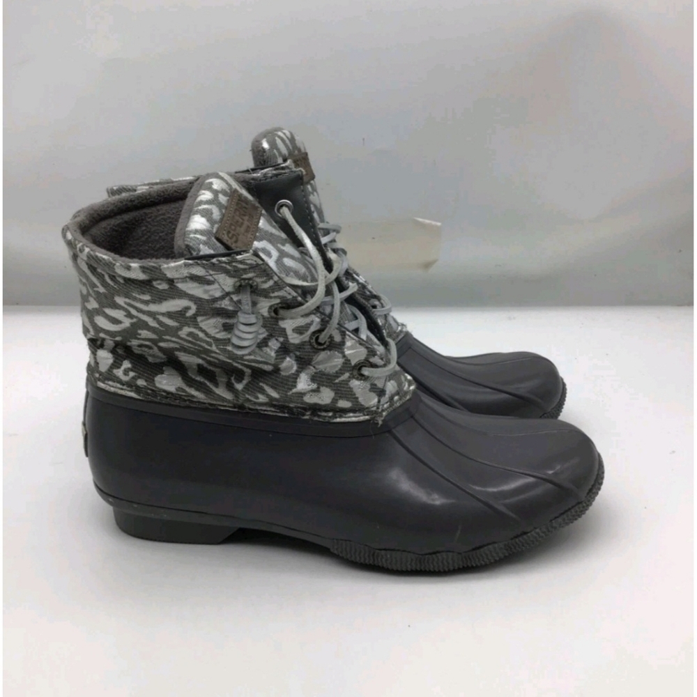 Womens Grey Sperry Topsider Waterproof Boots.Lace & Zip.Sz 8. Worn 3 Times.